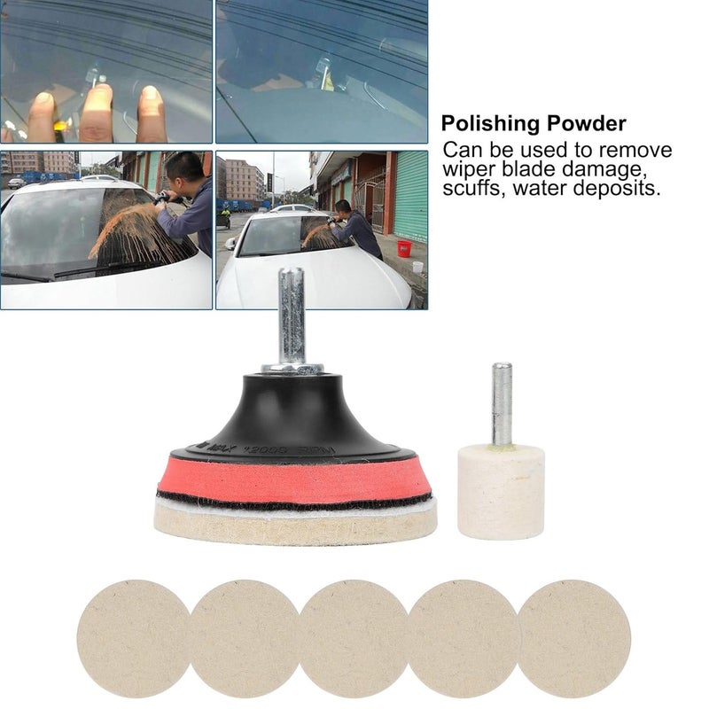 Espusta Car Glass Scratch Remover kit, 100g Cerium Oxide Powder Glass Polish and Wheels Set Polish Pads for Windshield Scratch Remove - Image 3